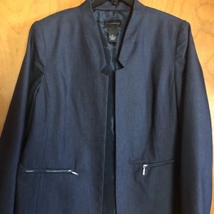 Collarless Blue Jacket